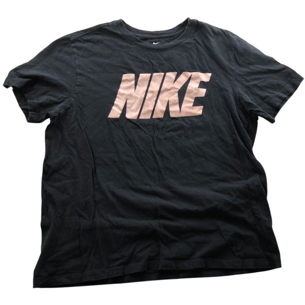 Nike Mens T-Shirt Large Short Sleeve Black Graphic Tee Classic Casual Top Crew